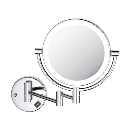 Kibi Circular LED Wall Mount Magnifying Make Up Mirror - Chrome KMM101CH